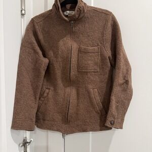 Madewell Jacket Women‎ L Brown Boiled Chore Coat Merino Wool Shacket Full Zip